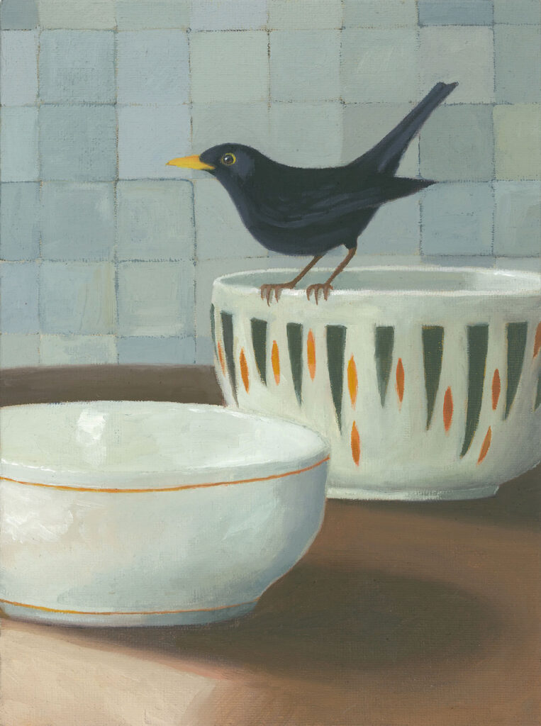 misplaced blackbird rosacryl